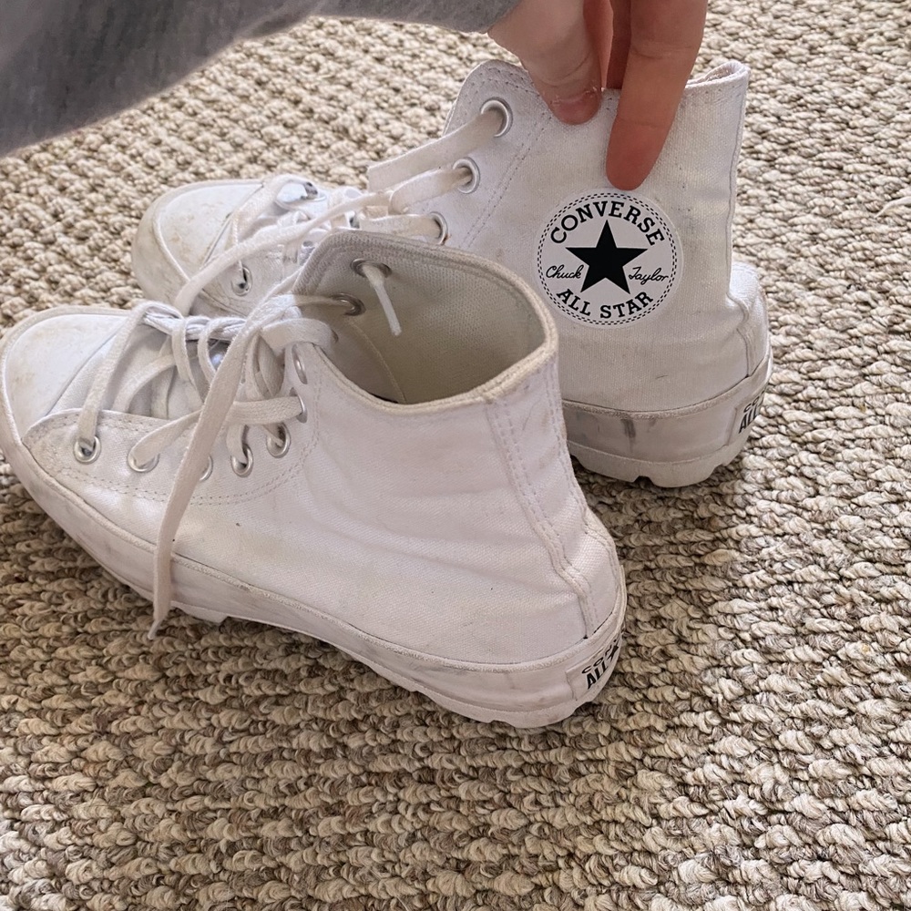 White platform converse